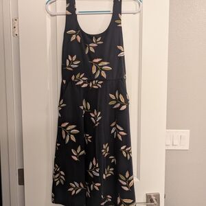 Floral Navy Blue Sleeveless Dress